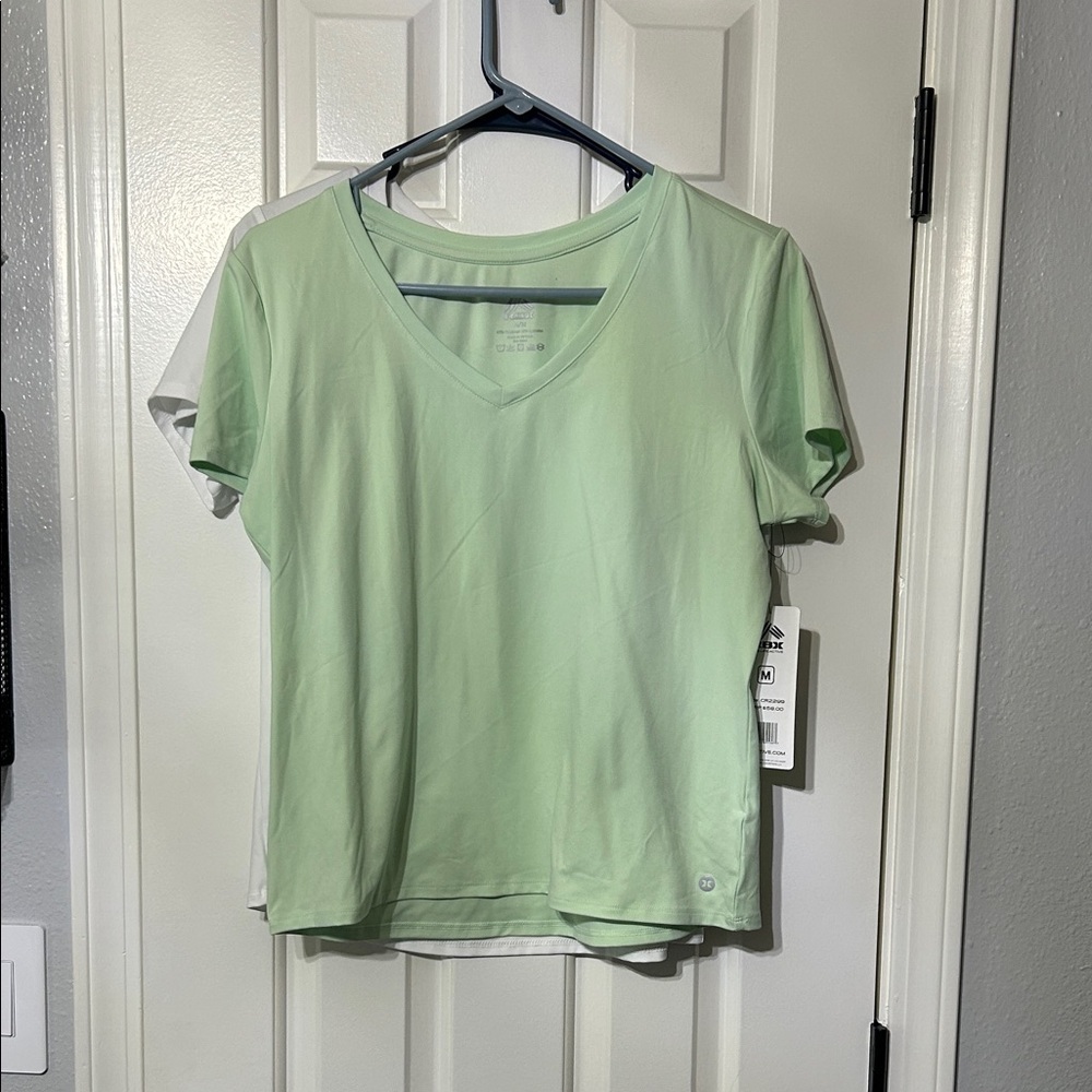 Mint Green and white 2 pack V-Neck Women's Top